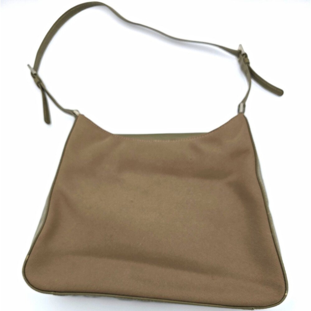 Vintage Cole Haan Khaki Canvas Shoulder Bag Y2K Minimalist Hobo Purse